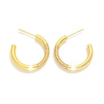 Wholesale do Everything Love Gold Dipped Hoop Earrings Cubic Zirconia Settings k