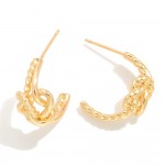 Wholesale do Everything Love Twisted Knotted Metal Post Drop Hoop Earrings Brass