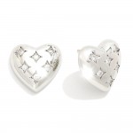 Do Everything In Love Cubic Zirconia Accented Heart Stud  Earrings

- Brass Base
- Hypoallergenic
- White / 14K Gold Dipped
- Made In Korea
- Approximately 0.75"L