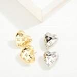 Do Everything In Love Cubic Zirconia Accented Heart Stud  Earrings

- Brass Base
- Hypoallergenic
- White / 14K Gold Dipped
- Made In Korea
- Approximately 0.75"L