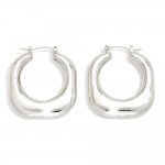 Wholesale do Everything Love Rounded Square Metal Hoop Earrings Brass Base Hypoa