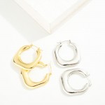 Wholesale do Everything Love Rounded Square Metal Hoop Earrings Brass Base Hypoa
