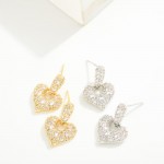 Do Everything In Love Cubic Zirconia Heart Post Drop Earrings

- Brass Base
- Hypoallergenic
- White / 14K Gold Dipped
- Made In Korea
- Approximately .75" L