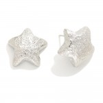 Wholesale do Everything Love Textured Metal Star Earrings Brass Base Hypoallerge