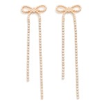 Wholesale long Pearl Rhinestone Studded Bow Earrings L