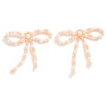 Wholesale faceted Bead Bow Post Drop Earrings L
