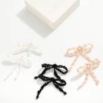 Wholesale faceted Bead Bow Post Drop Earrings L