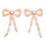 Wholesale faceted Bead Bow Post Drop Earrings Rhinestone Stud Posts L