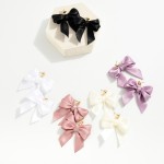 Bow Post Drop Earrings 

- Approximately 2.25" L