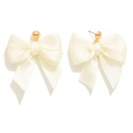 Bow Post Drop Earrings 

- Approximately 2.25" L