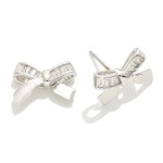 Wholesale metal Cubic Zirconia Bow Stud Earrings W