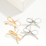 Wholesale metal Herringbone Chain Bow Post Drop Earrings L