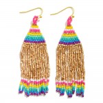 Seed Bead Tassel Earrings 

- Approximately 3" L