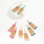 Seed Bead Tassel Earrings 

- Approximately 3" L