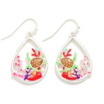 Wholesale enamel Silver Metal Drop Earrings Sea Turtles Sea Anemone L
