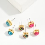Wholesale glitter Rhinestone Stud Earrings W