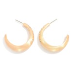 Wholesale brushed Metal Tapered Hoop Earrings Rhinestone Details D