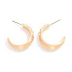 Wholesale brushed Metal Hoop Earrings Rhinestone Details D