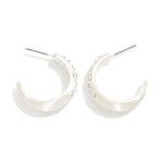 Wholesale brushed Metal Hoop Earrings Rhinestone Details D