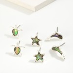 Wholesale pearlescent Dolphin Stud Earrings L