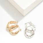 Wholesale free Form Dimpled Metal Brass Hoop Earrings Brass Base D