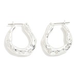 Wholesale free Form Dimpled Metal Brass Hoop Earrings Brass Base D