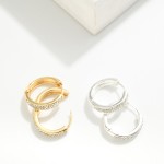 Wholesale metal Brass Rhinestone Pave Hinged Hoop Earrings Brass Base D