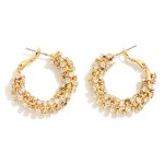 Wholesale rhinestone Twist Brass Hoop Earrings Brass Base D