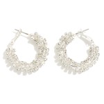 Wholesale rhinestone Twist Brass Hoop Earrings Brass Base D