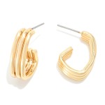 Metal Geometric Drop Earring With Brass Post

- Hypoallergenic Brass Post
- Approximately 0.75"L