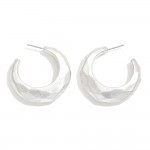 Wholesale textured Metal Tapered Hoop Earrings D