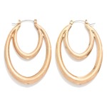 Wholesale simple Metal Nesting Drop Hoop Earrings L