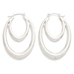 Simple Metal Nesting Drop Hoop Earrings

- Approximately 2.25"L