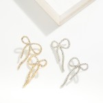 Wholesale rhinestone Bow Post Drop Earrings L