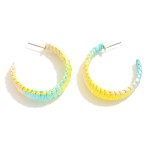 Gradient Raffia Wrapped Hoop Earrings

- Approximately 1.5" D