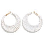 Wholesale raffia Wrapped Circular Drop Hoop L