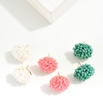 Wholesale cluster Seed Beaded Stud Earring D