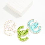 Wholesale circular Drop Earring Raffia Wrapped Detail L