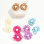 Wholesale raffia Flower Oversized Stud Earrings Pearl D