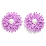 Wholesale raffia Flower Oversized Stud Earrings Pearl D