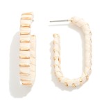 Raffia Wrapped Oval Hoop Earrings

- Approximately 1.25" L