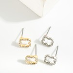 Wholesale rhinestone Studded Hollow Clover Stud Earrings L