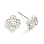 Wholesale rhinestone Studded Clover Stud Earrings L