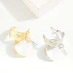 Wholesale silver Dipped Leaf Hoop Earrings D