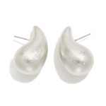 Wholesale textured Silver Gold Dipped Teardrop Post Drop Earrings Silver Gold Di