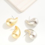 Wholesale textured Silver Gold Dipped Teardrop Post Drop Earrings Silver Gold Di