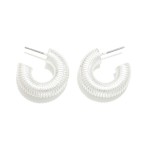Wholesale silver Gold Dipped Ribbed Hoop Earrings Silver Gold Dipped D