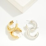 Wholesale silver Dipped Layered Twisted Metal Hoop Earrings D