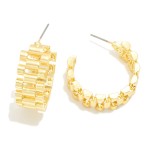 Wholesale silver Gold Dipped Chain Link Hoop Earrings Silver Gold Dipped D
