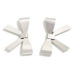 Wholesale silver Gold Dipped Metal Bow Post Drop Earrings Silver Gold Dipped L